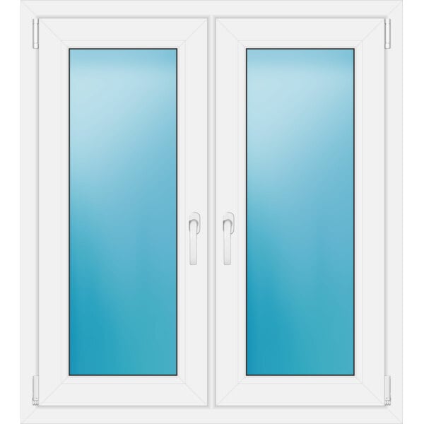 Zweiflügeliges Fenster 101 x 112 cm Farbe Weiß