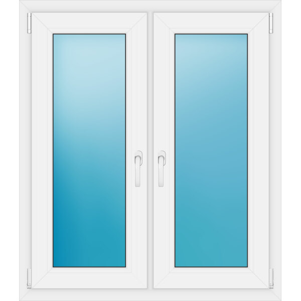 Zweiflügeliges Kunststofffenster 101x116 cm Weiß 
