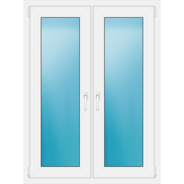 Zweiflügeliges Fenster 101 x 136 cm Farbe Weiß