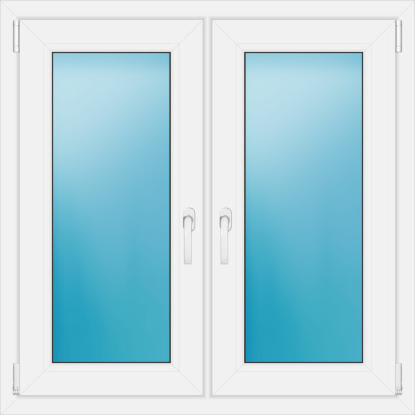 Zweiflügeliges Fenster 102 x 102 cm Farbe Weiß