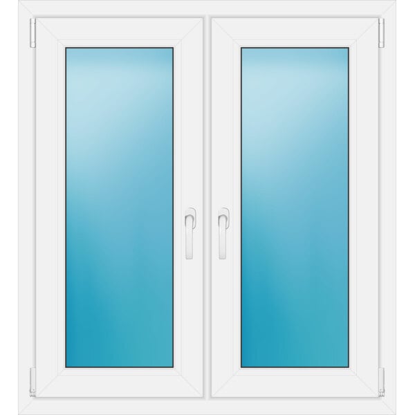 Zweiflügeliges Fenster 102 x 112 cm Farbe Weiß