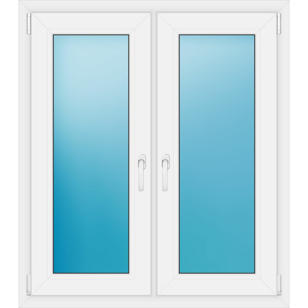 Zweiflügeliges Kunststofffenster 102x116 cm Weiß 