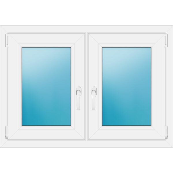 Zweiflügeliges Fenster 102 x 72 cm Farbe Weiß