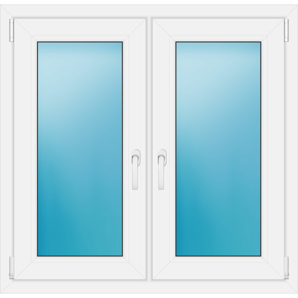 Zweiflügeliges Fenster 103 x 100 cm Farbe Weiß