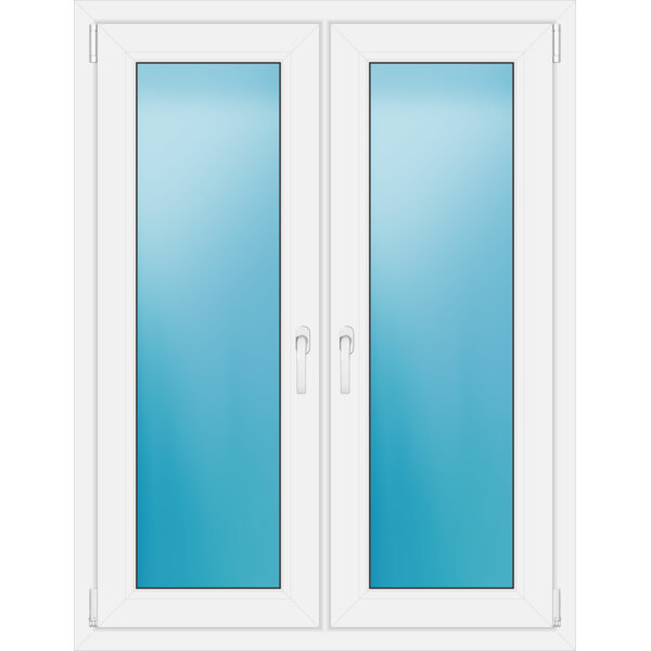 Zweiflügeliges Fenster 103 x 134 cm Farbe Weiß