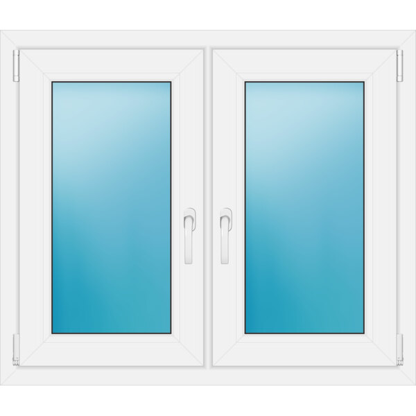 Zweiflügeliges Fenster 103 x 88 cm Farbe Weiß