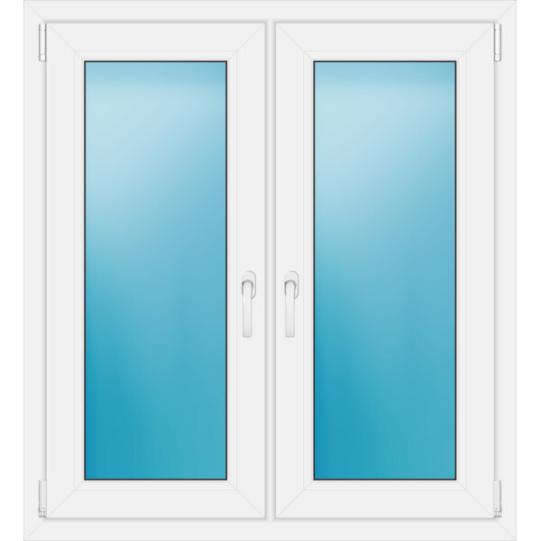 Zweiflügeliges Fenster 104 x 114 cm Farbe Weiß