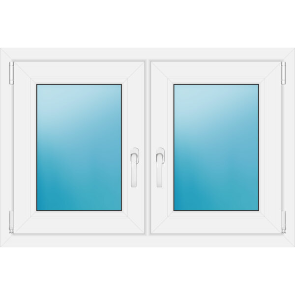 Zweiflügeliges Fenster 104 x 70 cm Farbe Weiß