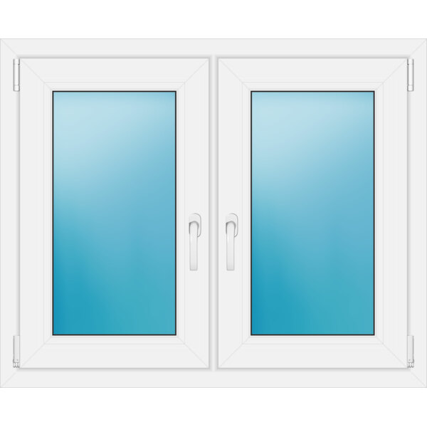 Zweiflügeliges Fenster 104 x 85 cm Farbe Weiß