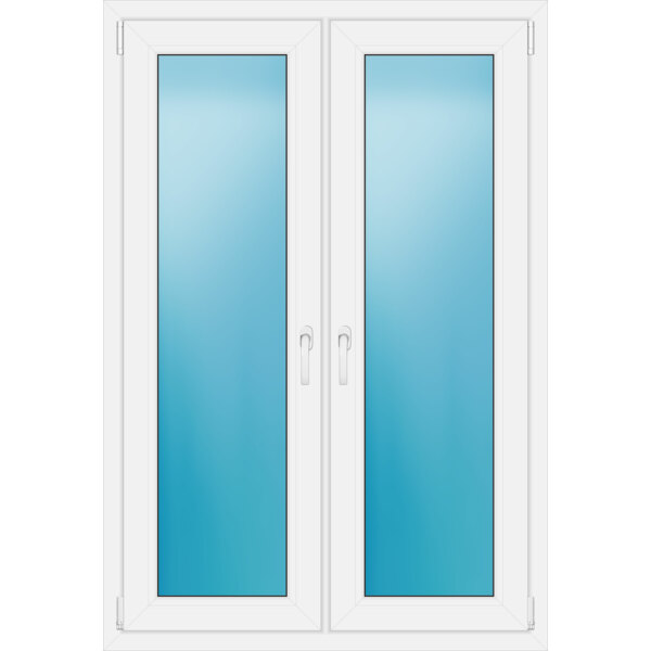 Zweiflügeliges Fenster 105 x 153 cm Farbe Weiß