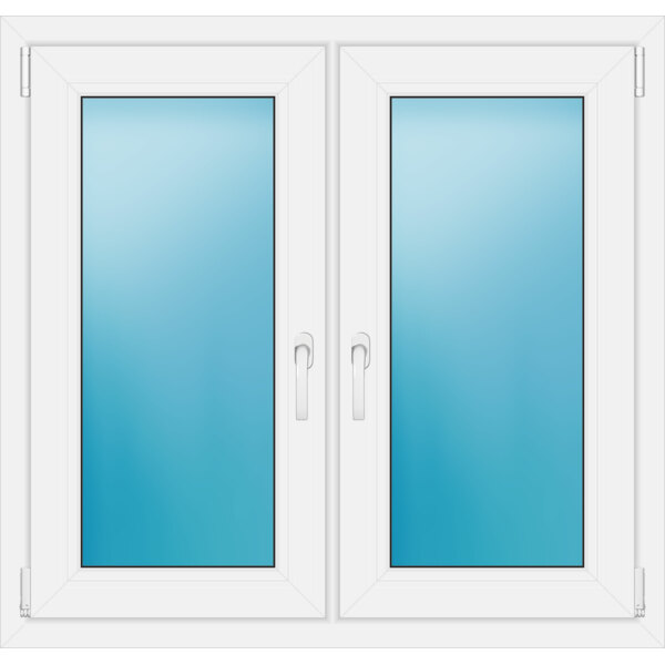 Zweiflügeliges Fenster 105 x 100 cm Farbe Weiß