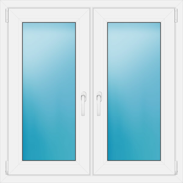Zweiflügeliges Fenster 105 x 105 cm Farbe Weiß