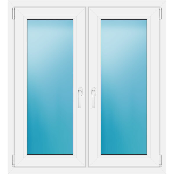 Zweiflügeliges Fenster 105 x 115 cm Farbe Weiß