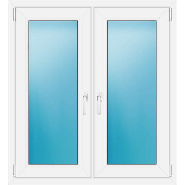 Zweiflügeliges Fenster 105 x 115 cm Farbe Weiß