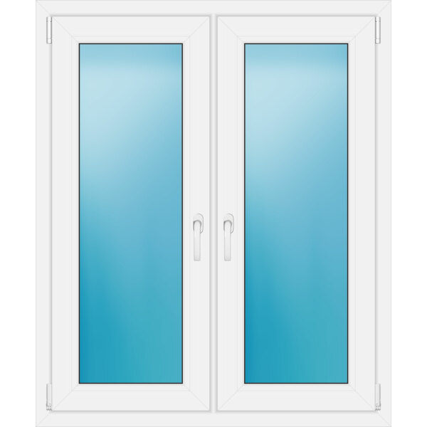 Zweiflügeliges Fenster 105 x 126 cm Farbe Weiß