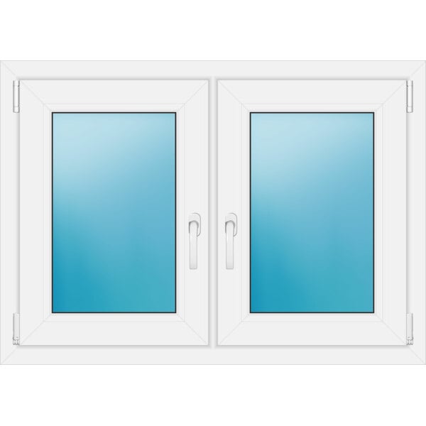 Zweiflügeliges Fenster 105 x 75 cm Farbe Weiß