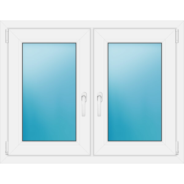 Zweiflügeliges Fenster 106 x 82 cm Farbe Weiß