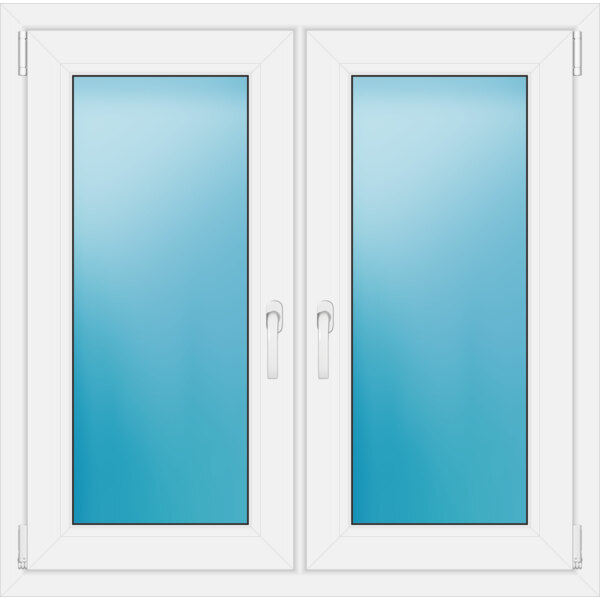 Zweiflügeliges Fenster 106 x 105 cm Farbe Weiß