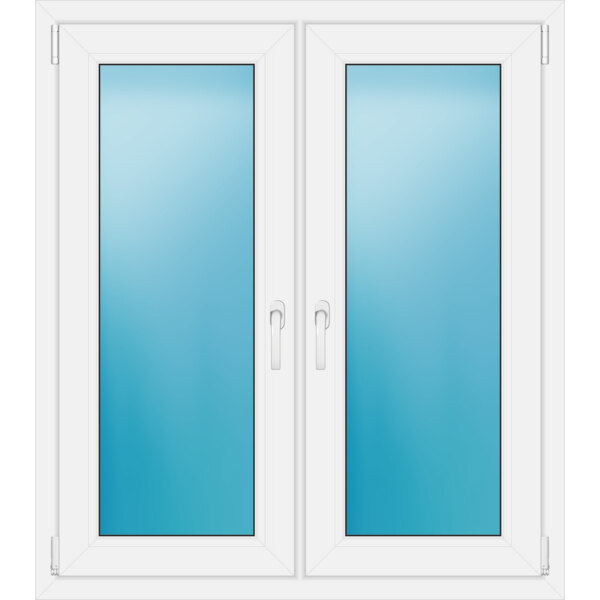 Zweiflügeliges Kunststofffenster 106x120 cm Weiß 