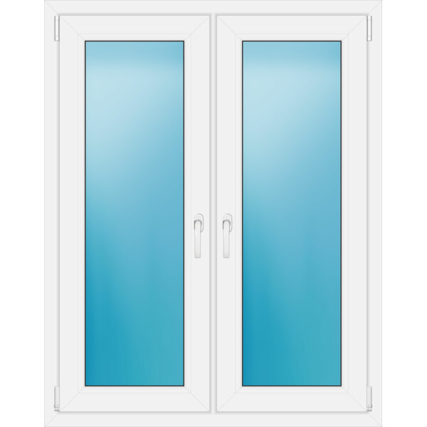 Zweiflügeliges Fenster 106 x 134 cm Farbe Weiß