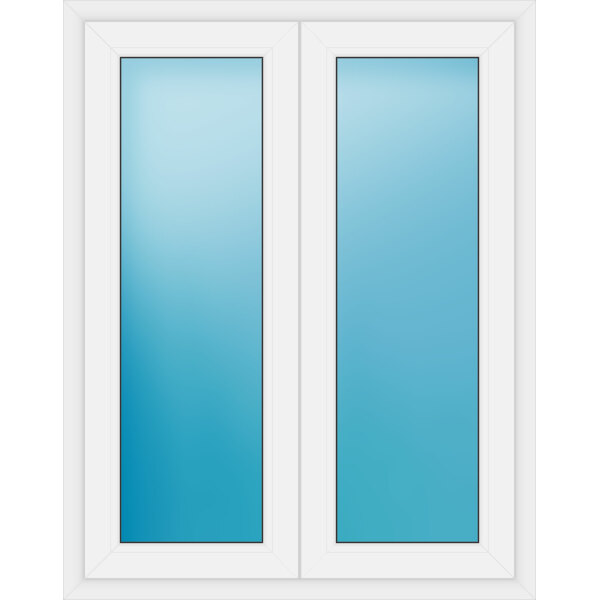 Zweiflügeliges Fenster 106 x 135 cm Farbe Weiß