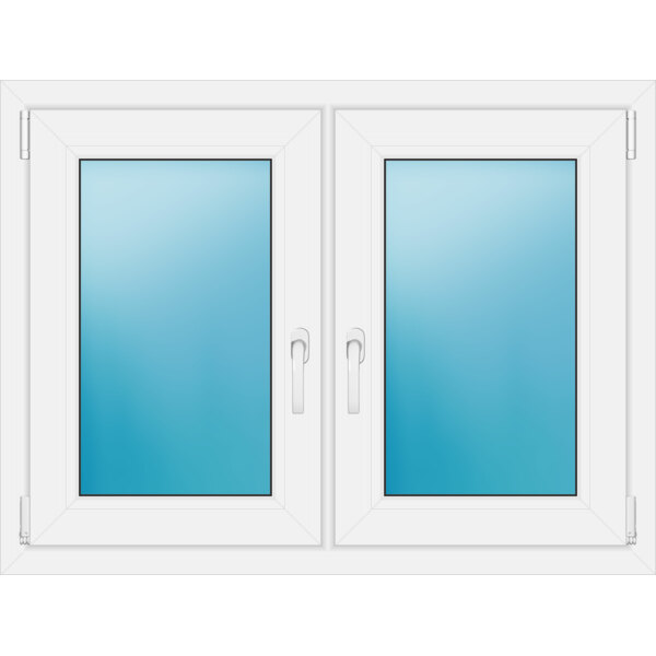 Zweiflügeliges Fenster 106 x 80 cm Farbe Weiß