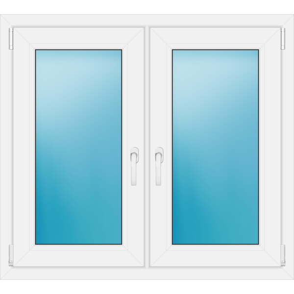 Zweiflügeliges Fenster 107 x 96 cm Farbe Weiß