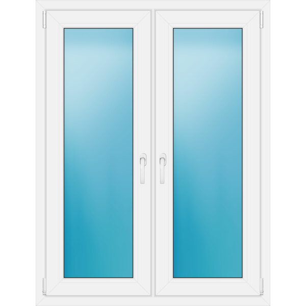 Zweiflügeliges Fenster 107 x 140 cm Farbe Weiß