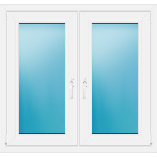 Zweiflügeliges Fenster 107 x 101 cm Farbe Weiß