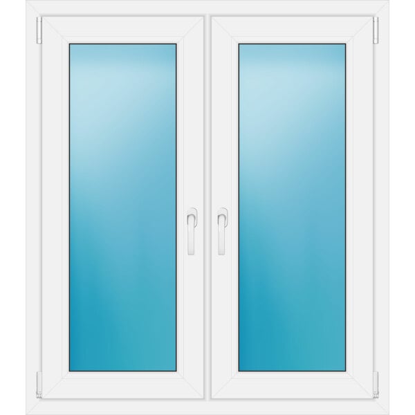 Zweiflügeliges Fenster 107 x 122 cm Farbe Weiß