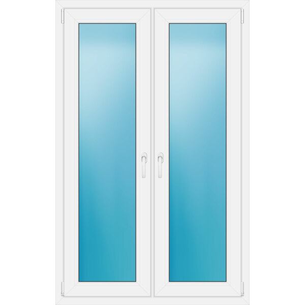 Zweiflügeliges Fenster 107 x 168 cm Farbe Weiß