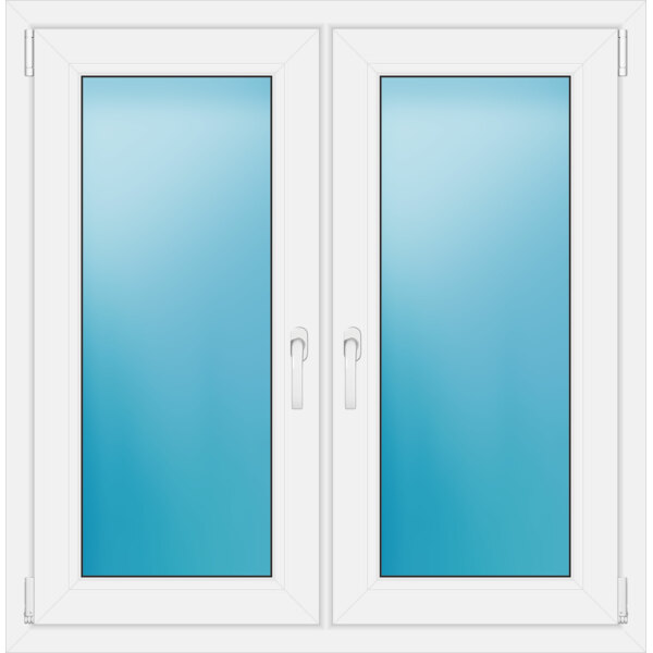 Zweiflügeliges Fenster 108 x 110 cm Farbe Weiß