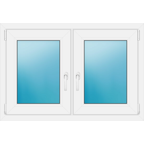 Zweiflügeliges Fenster 108 x 73 cm Farbe Weiß
