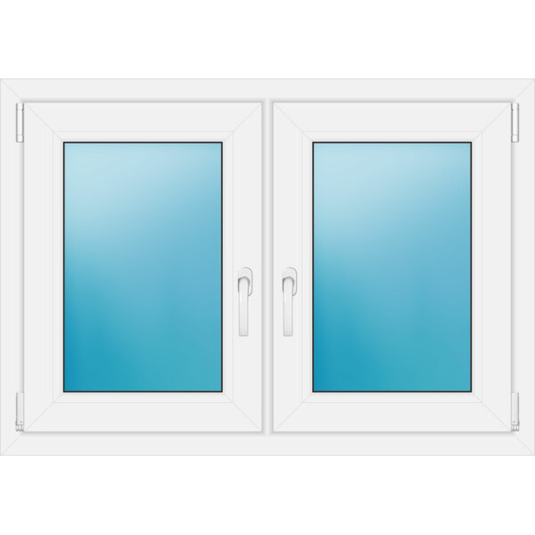 Zweiflügeliges Fenster 108 x 76 cm Farbe Weiß