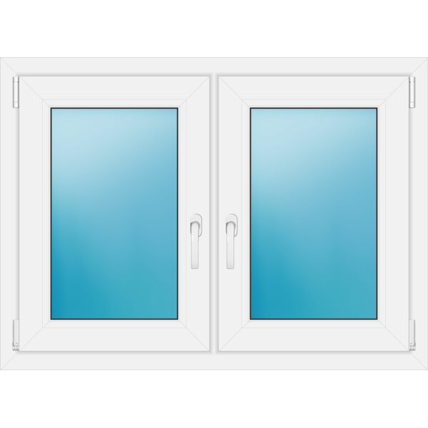 Zweiflügeliges Fenster 108 x 79 cm Farbe Weiß