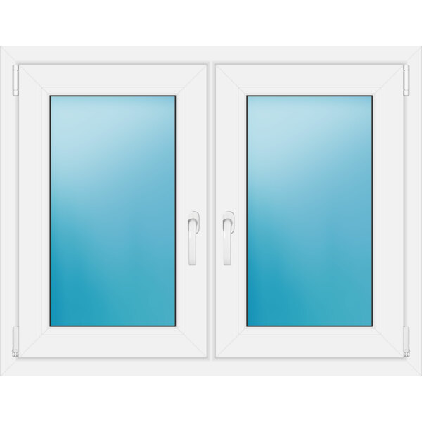 Zweiflügeliges Fenster 109 x 85 cm Farbe Weiß