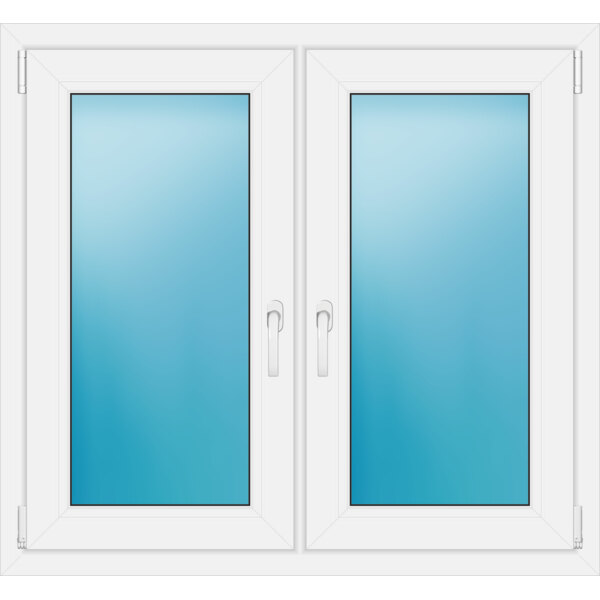 Zweiflügeliges Fenster 109 x 101 cm Farbe Weiß
