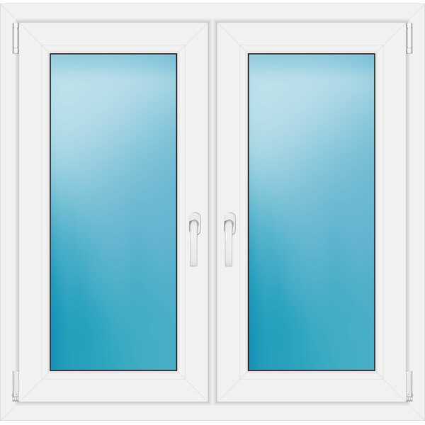 Zweiflügeliges Fenster 109 x 107 cm Farbe Weiß