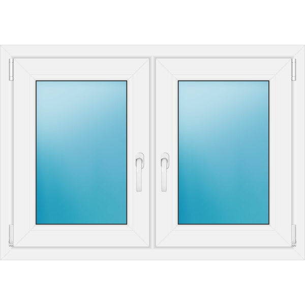 Zweiflügeliges Fenster 109 x 77 cm Farbe Weiß