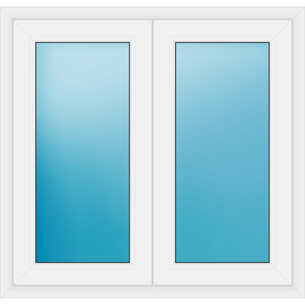 Zweiflügeliges Fenster 110 x 105 cm Farbe Weiß