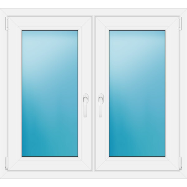 Zweiflügeliges Fenster 110 x 100 cm Farbe Weiß
