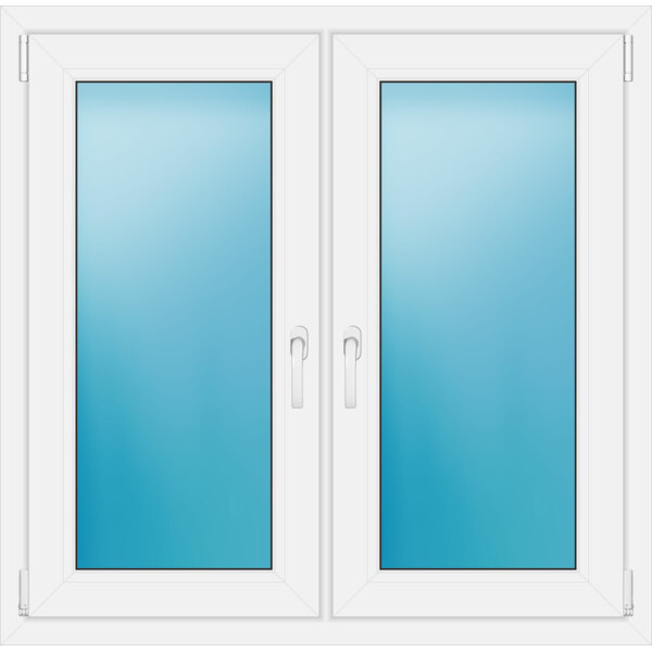 Zweiflügeliges Fenster 110 x 108 cm Farbe Weiß