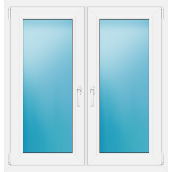 Zweiflügeliges Fenster 110 x 115 cm Farbe Weiß