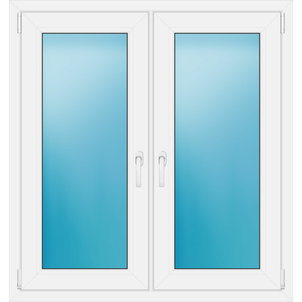 Zweiflügeliges Fenster 110 x 117 cm Farbe Weiß