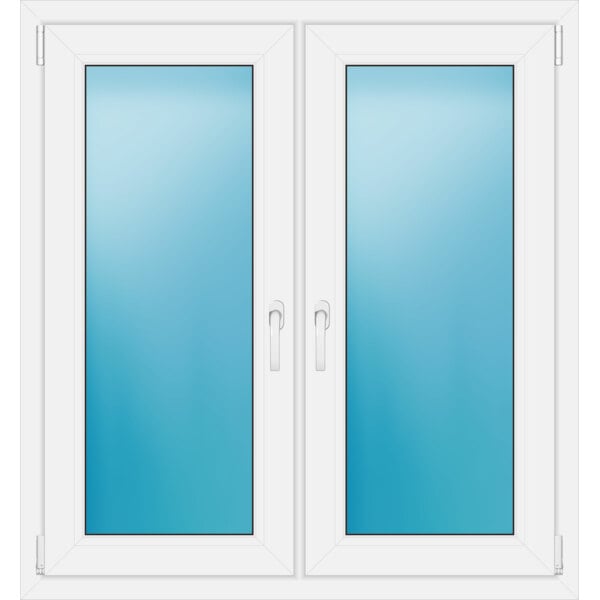 Zweiflügeliges Fenster 110 x 118 cm Farbe Weiß