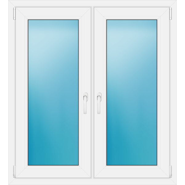 Zweiflügeliges Fenster 110 x 121 cm Farbe Weiß