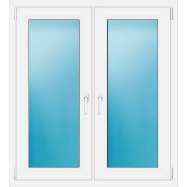 Zweiflügeliges Fenster 110 x 122 cm Farbe Weiß