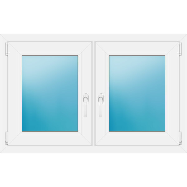 Zweiflügeliges Fenster 110 x 70 cm Farbe Weiß