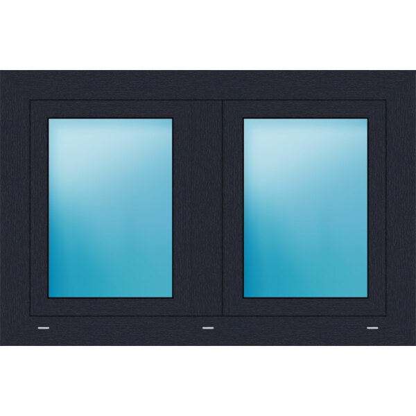 Zweiflügeliges Kunststofffenster 110x73 cm Anthrazit genarbt 