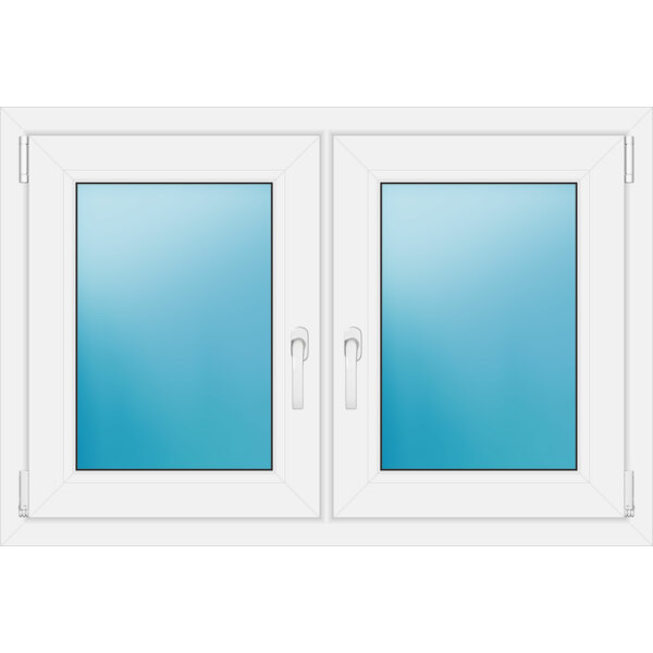 Zweiflügeliges Kunststofffenster 110x74 cm Weiß 